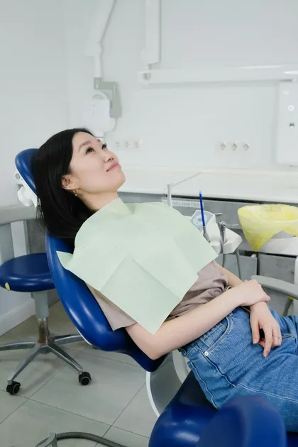 Patient relaxed in a dental treatment chair